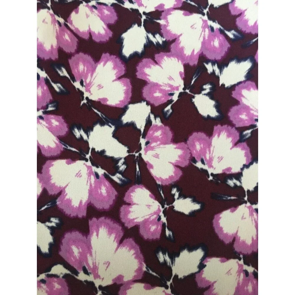 Banana Republic Top Medium Sleeveless Blouse Plum Shirt Floral Career Work - Picture 3 of 7